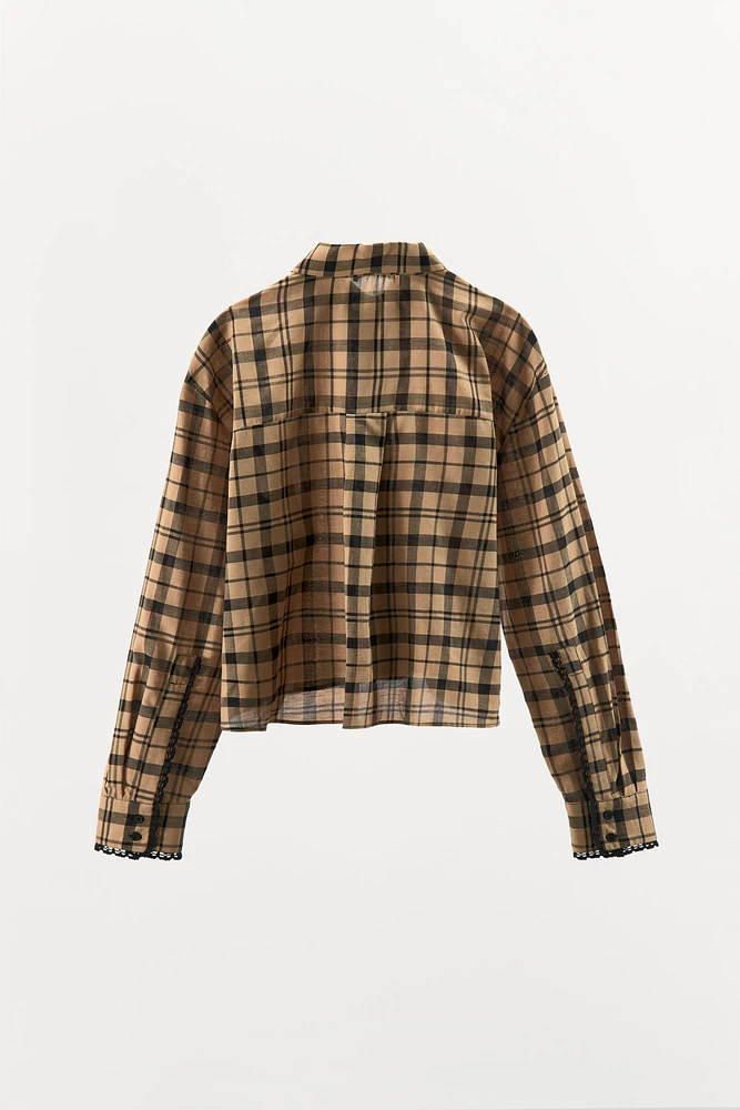 CHEMISE COURTE STYLE PYJAMA À CARREAUX
