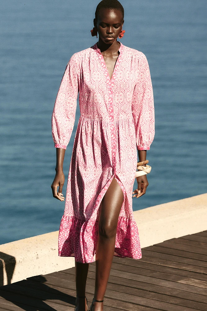 PRINTED MIDI DRESS