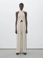 Striped flowing trousers with darts - Studio