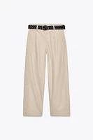 PANTALON COUPE CAROTTE AVEC CEINTURE