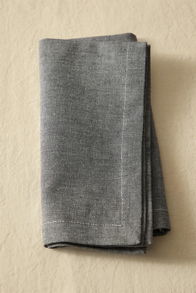 SERVIETTE DE TABLE COTON CHINÉ (LOT DE 2)