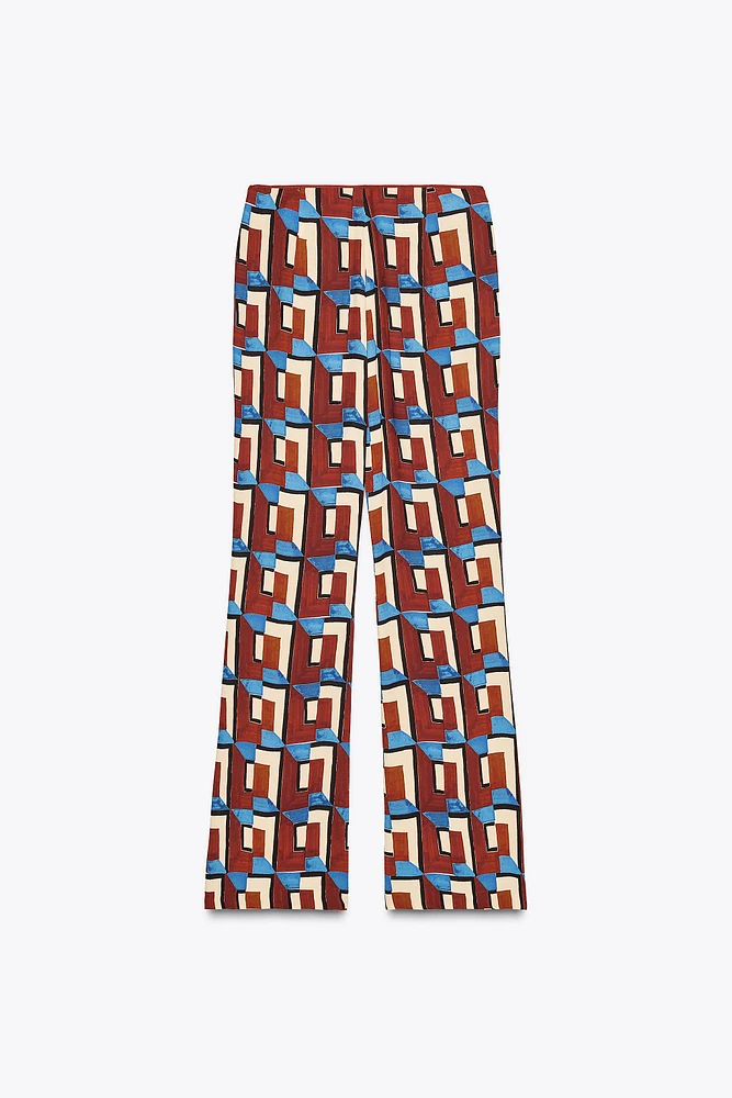 ZW COLLECTION PRINTED FLARE PANTS