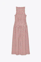 GINGHAM MIDI DRESS