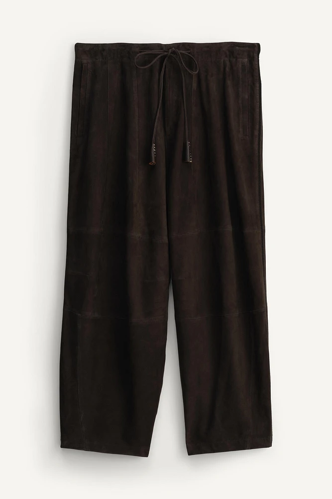 LIMITED EDITION SUEDE WIDE FIT PANTS