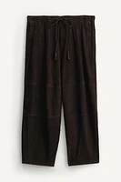 LIMITED EDITION SUEDE WIDE FIT PANTS