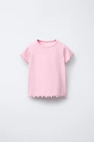 LOT DE DEUX T-SHIRTS CÔTELÉS À FLEURS