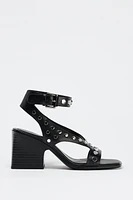 HIGH-HEEL STUDDED SANDALS