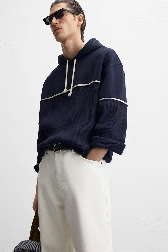 CONTRAST RELAXED FIT SWEATSHIRT