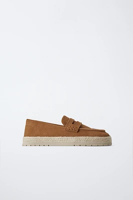 SPLIT LEATHER SPORT LOAFERS