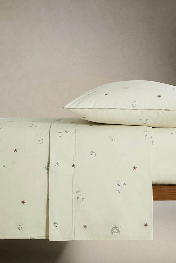 DRAP DE DESSUS ENFANT IMPRIMÉ MARIN