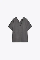 T-SHIRT EN COTON À DÉCOLLETÉ V