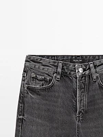 Mid-waist wide-leg jeans