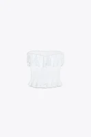STRAPLESS POPLIN TOP