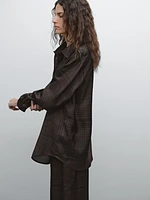 Long check overshirt