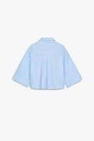 CROPPED WIDE SLEEVE OXFORD SHIRT