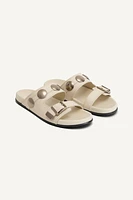 LTHR STUDDED SANDALS 14