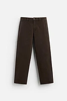 STRUCTURED STRAIGHT FIT PANTS
