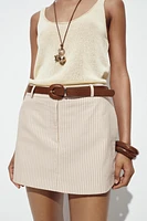 STRIPED BELTED CULOTTES