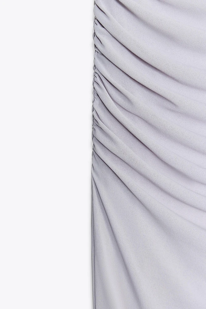 LINEN SKIRT WITH RUCHING