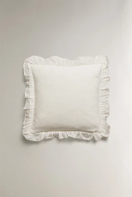 HOUSSE DE COUSSIN TEXTURE VOLANT