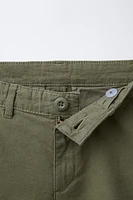 LINEN BLEND CHINO SHORTS