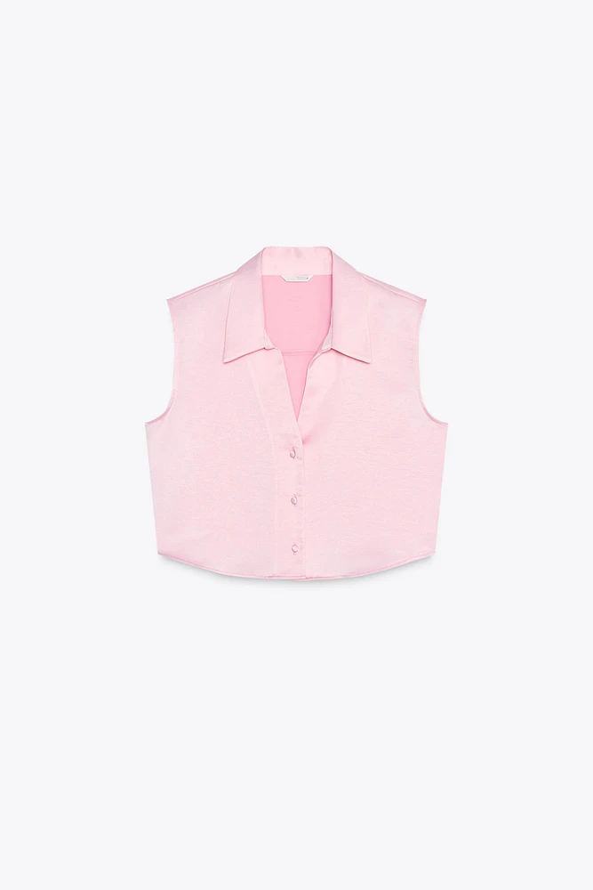 SATIN EFFECT CROP TOP