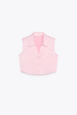 SATIN EFFECT CROP TOP