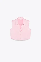 SATIN EFFECT CROP TOP