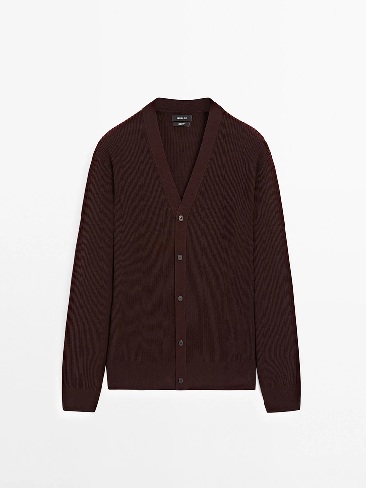 Cardigan texturé 100 % coton
