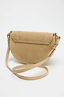 DOUBLE HANDLE LEATHER CROSSBODY BAG