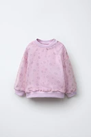 FLORAL ORGANZA SWEATSHIRT