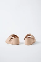 LEATHER BOW BALLET FLATS