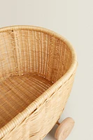 PANIER CHARIOT ENFANT ROTIN