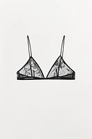EMBROIDERED LACE TRIANGLE BRALETTE