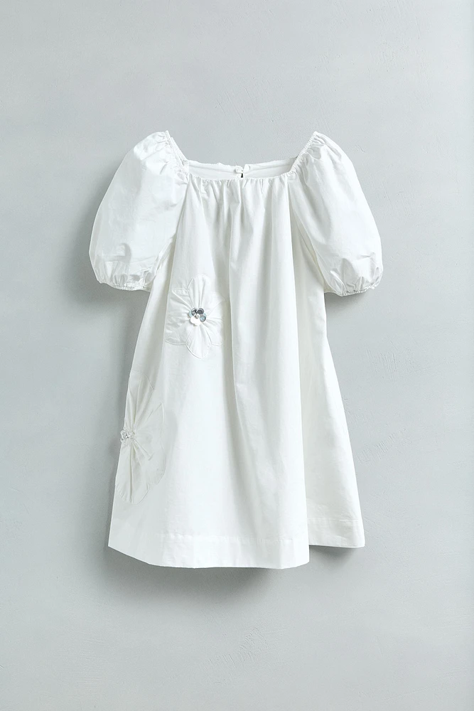 FLORAL POPLIN DRESS