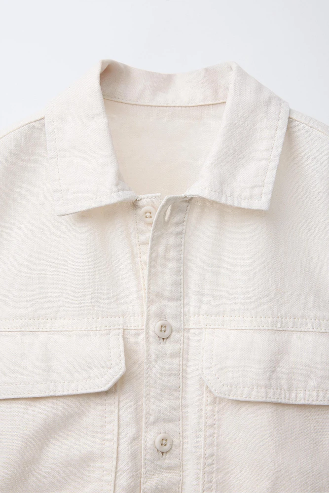 LINEN-BLEND SHIRT WITH POCKETS
