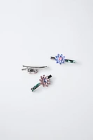 THREE-PACK OF FLOWER BARRETTES