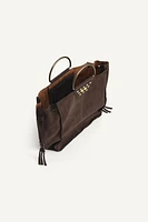 LIMITED EDITION SUEDE STUDDED CITY BAG