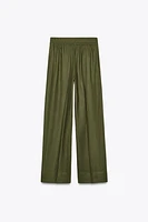 LINEN BLEND WIDE LEG PANTS