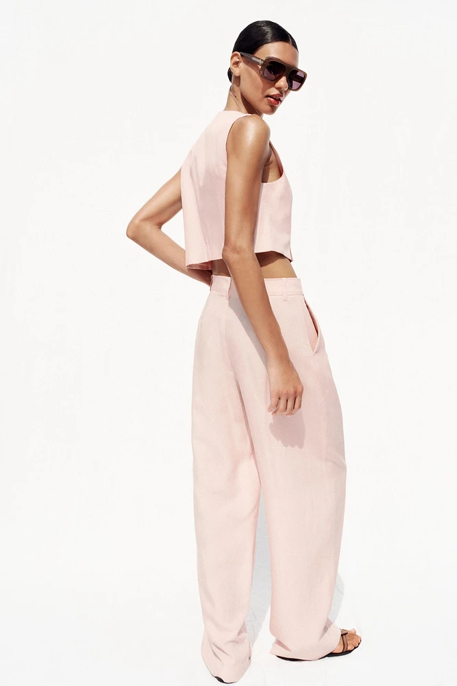 PLEATED WIDE LEG PANTS
