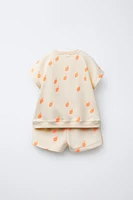 PRINTED T-SHIRT AND BERMUDA JOGGING SET