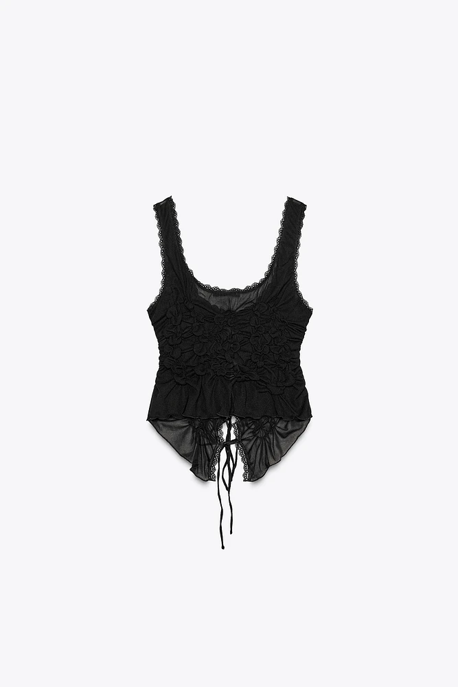 TIED RUCHED TOP