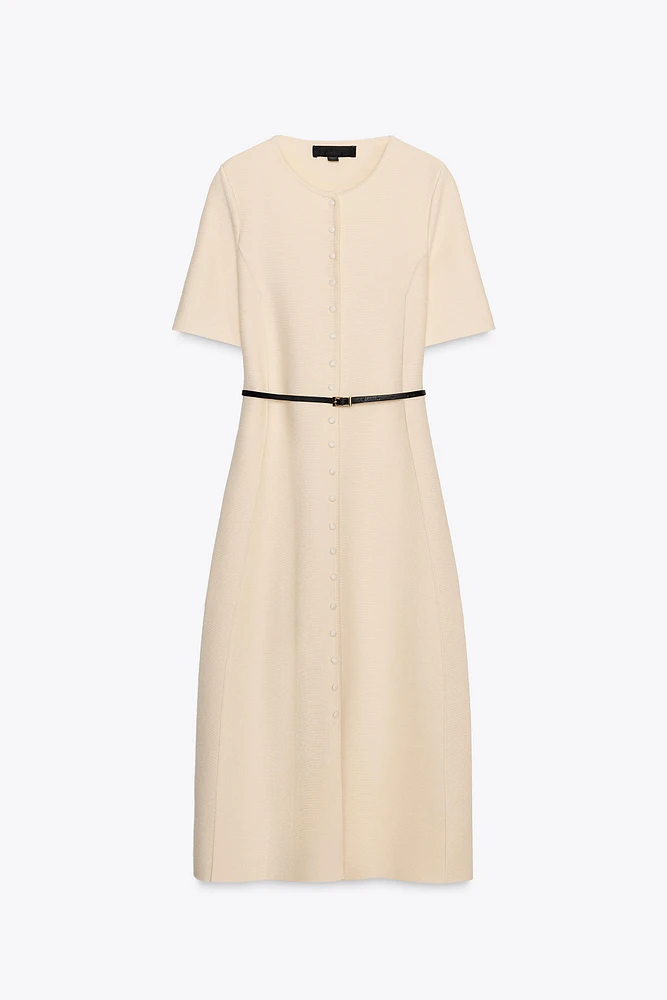 BELTED MIDI DRESS
