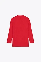 RIBBED KNIT CARDIGAN