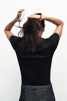 SHORT SLEEVE RIB TOP