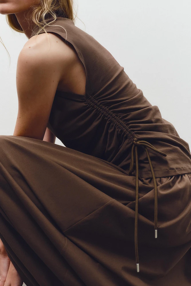 DRAWSTRING RUCHED T-SHIRT