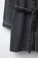 BELTED DENIM DRESS