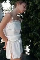 LACE LADDER STITCH TOP