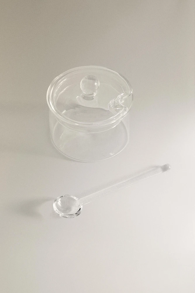 BOROSILICATE GLASS SUGAR BOWL