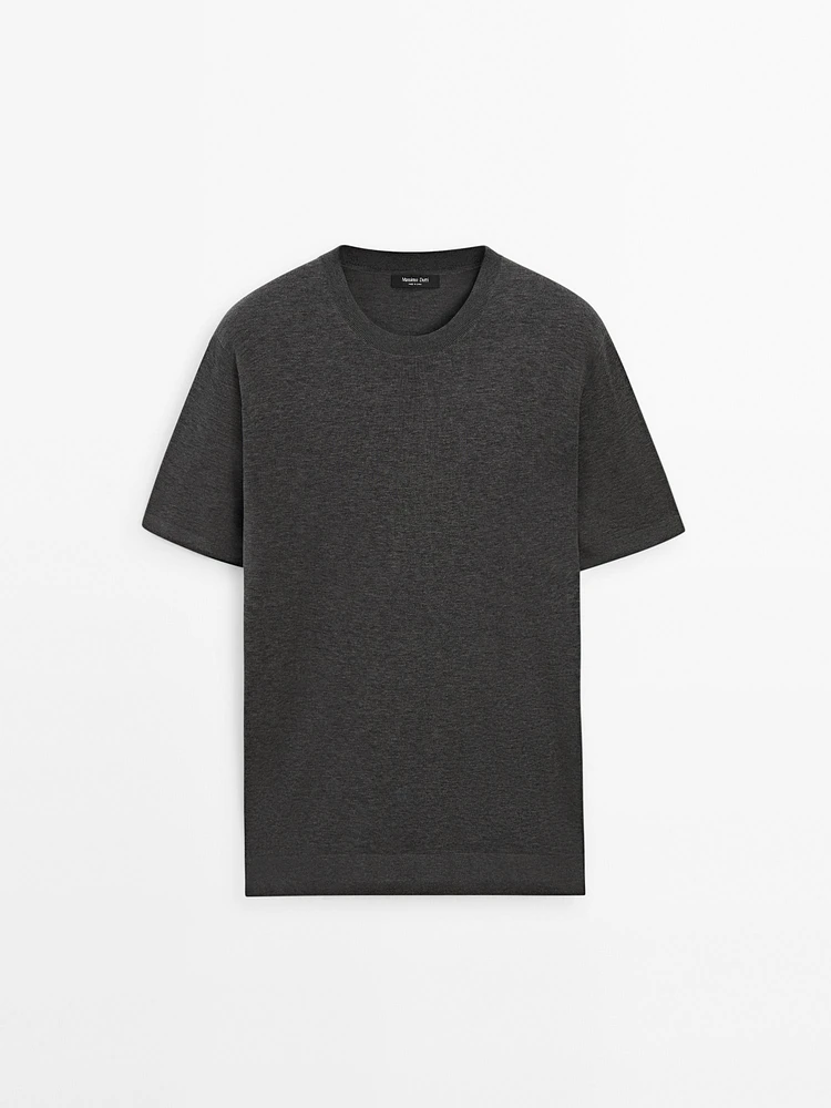 T-shirt en maille de coton mélangé